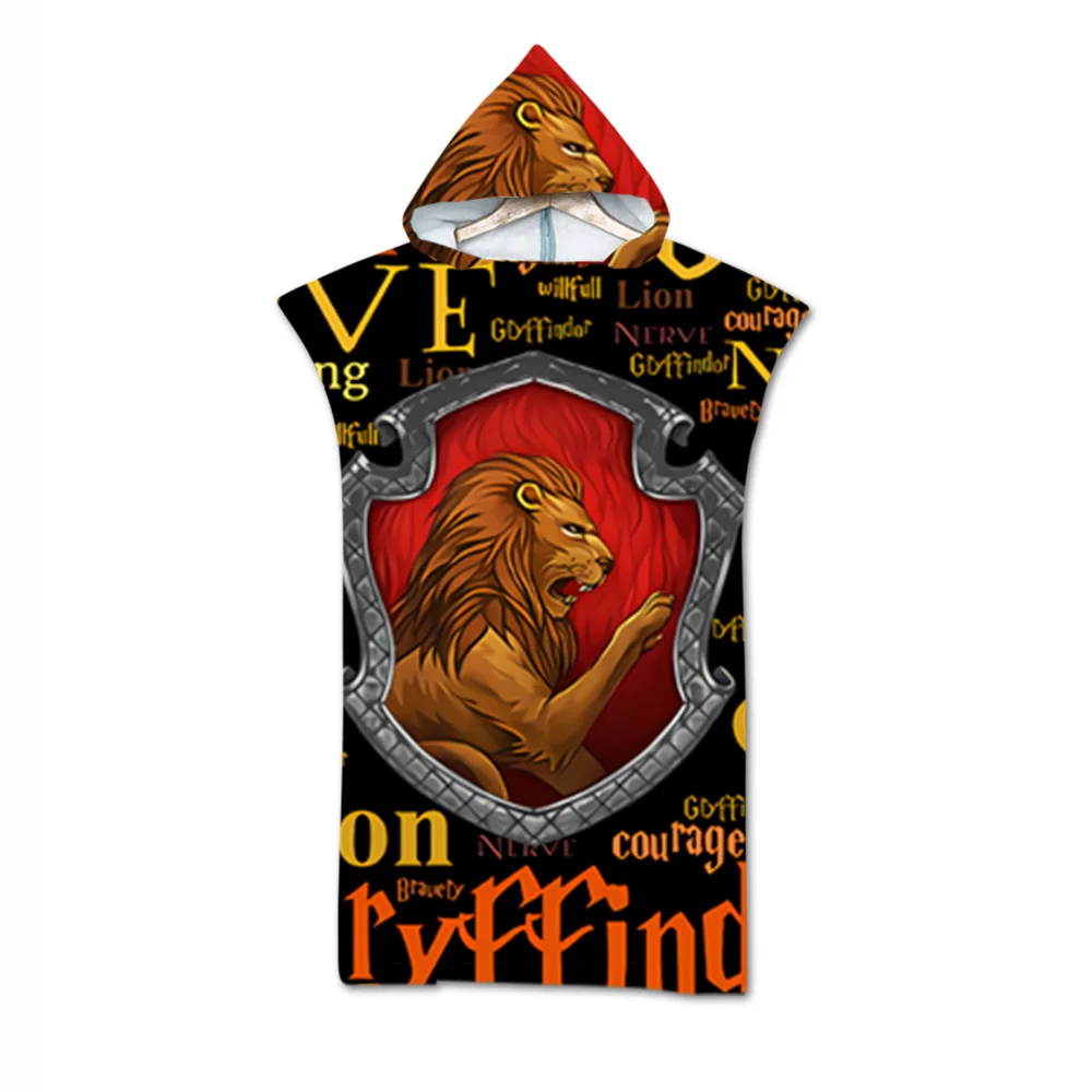 Банный халат из микрофибры с 3D принтом банное полотенце пляжное капюшоном для