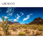 Laeacco декоративный фон для фотосъемки с изображением пустыни кактуса клевера облачного синего неба Живописный фон для фотосъемки для фотостудии
