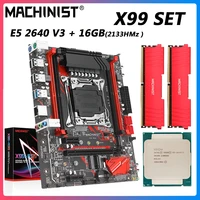 machinsit x99 motherboard with xeon e5 2640 v3 cpu 28gb ddr4 2133 ecc memory combo kit set lga 2011 3 processor four channel
