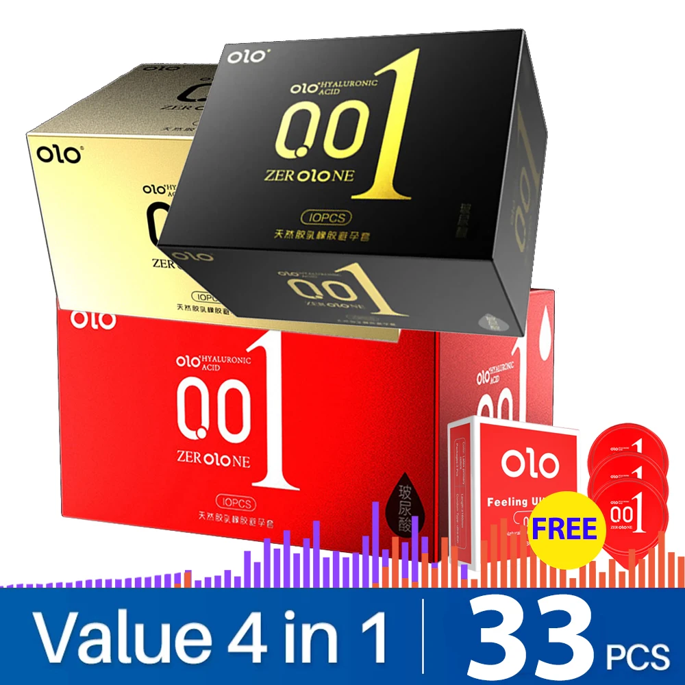 Презервативы OLO 0 01 мм ультратонкие презервативы премиум класса с точками 33 шт.