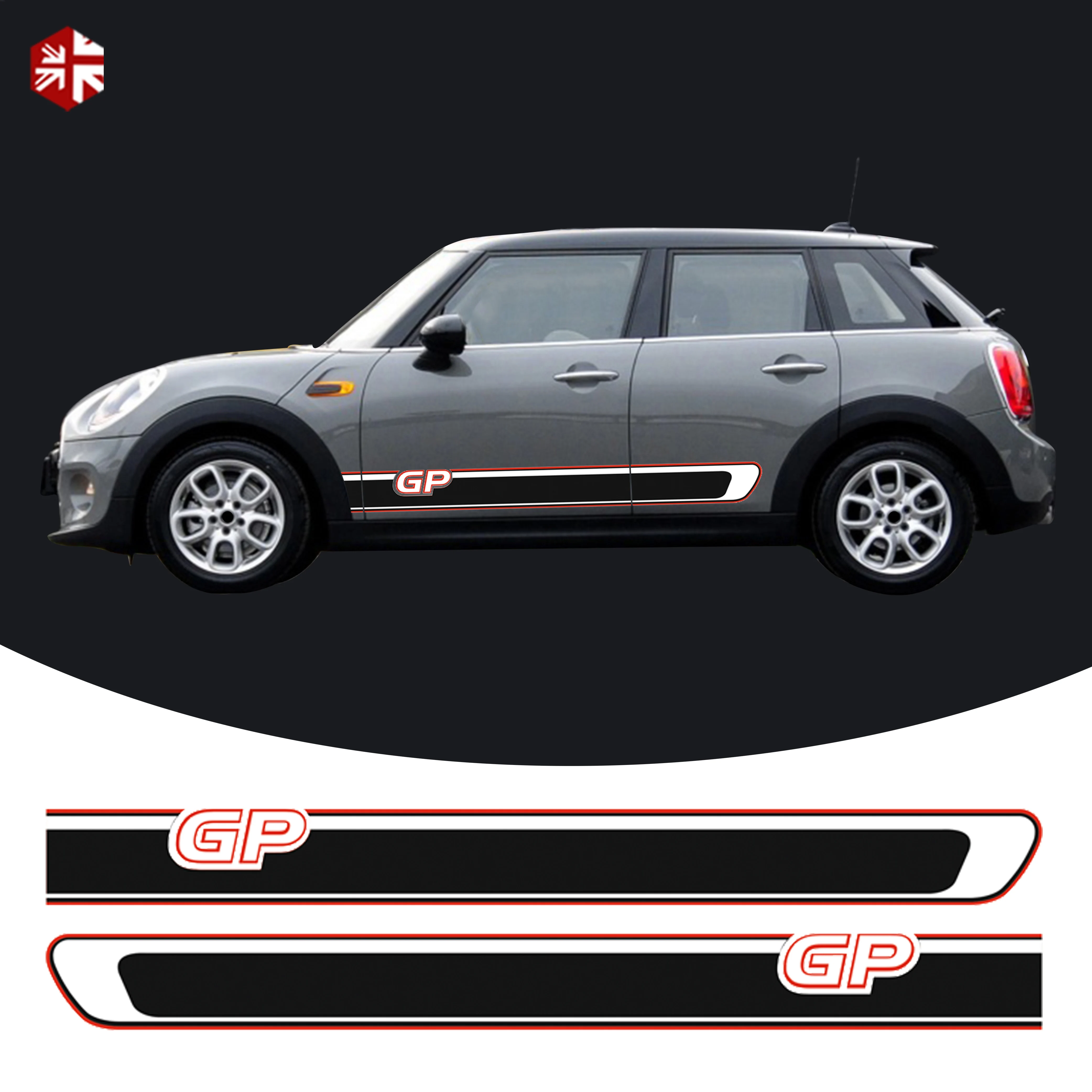 

Комплект из 2 предметов, с полосками по бокам наклейки мини GP Стиль тела наклейка для MINI Cooper S F55 5-дверь в одном корпусе JCW 2014 по настоящее врем...