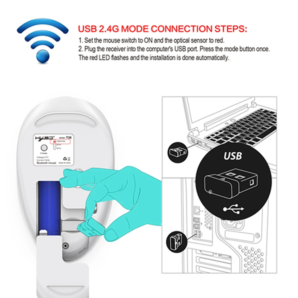 Три режима Bluetooth 3,0/5,0 беспроводная мышь можно подключить 3 компьютера Бесшумная дизайнерская оптическая перезаряжаемая мышь для ПК MAC ноутбука