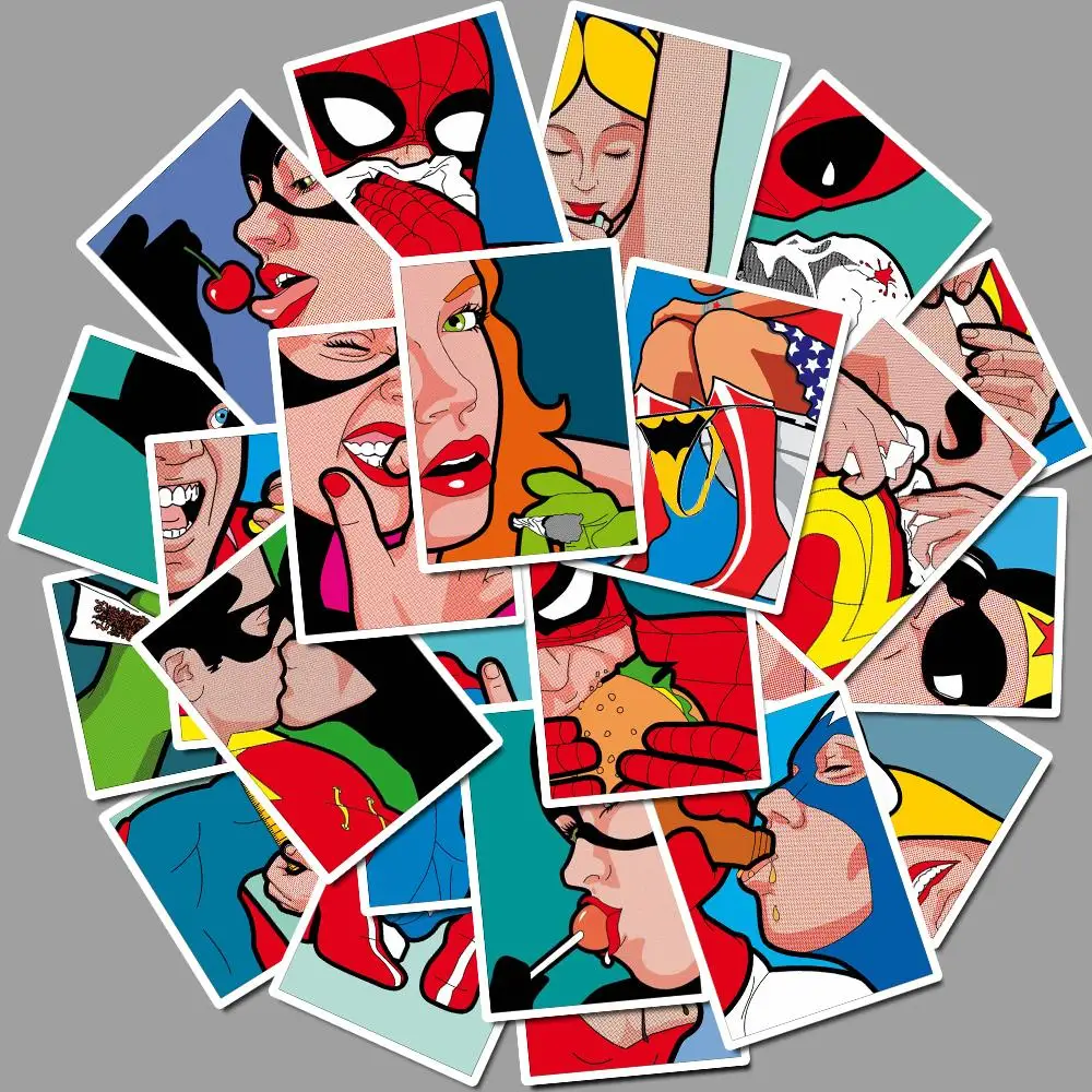 E117-25pcs 25 шт. забавные Marvel супергерой Супермен наклейка "Бэтмен" для ноутбука телефон Чемодан с забавными граффити наклейка игрушка «сделай сам» Водонепроницаемый Стикеры s - Цвет: E117-25pcs