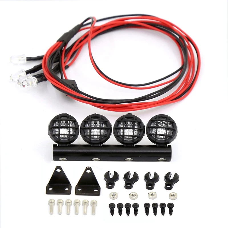 

RC Car LED Roof Lamp Lights Bar for WPL 1/18 1/24 RC Truck Car Upgrade Parts Accessories,4 LED
