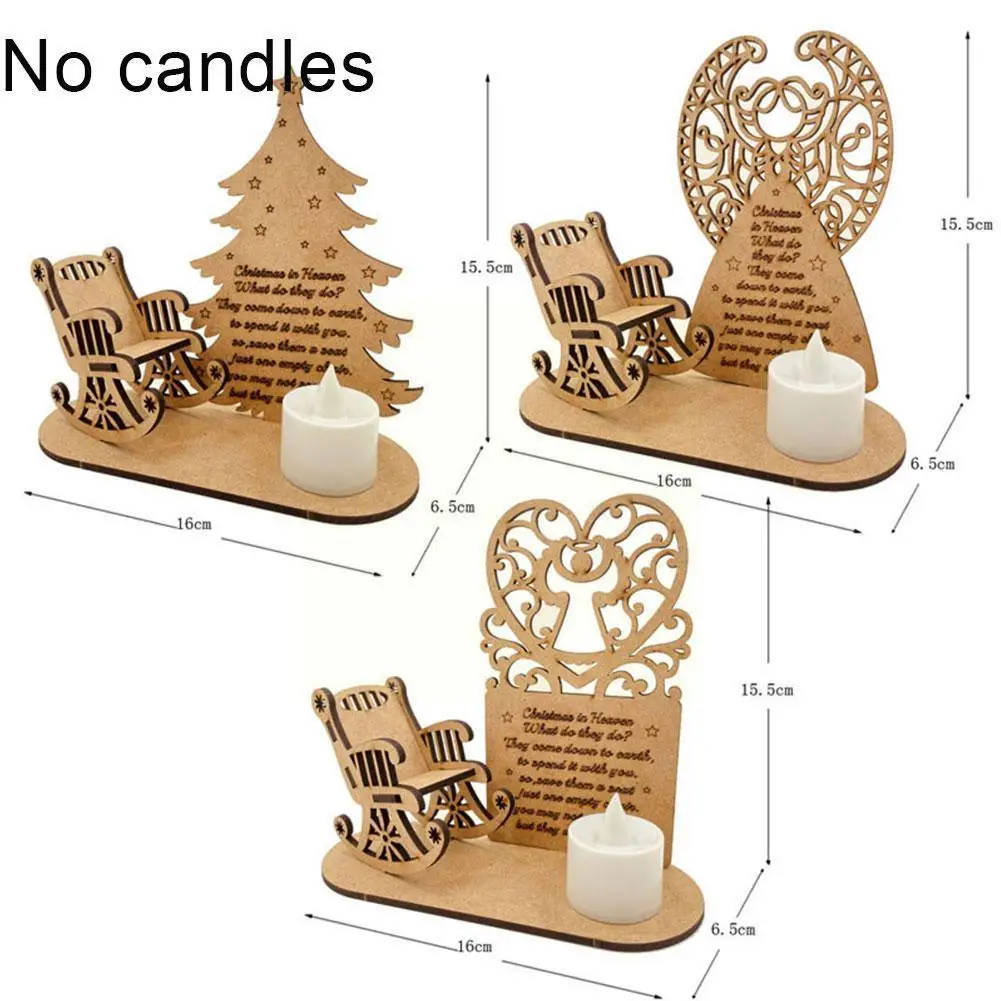 Christmas Angel Wood Candlestick Merry Decoration For Home Rotating Ornament 2021 Xmas Navidad Gifts W2o0 | Дом и сад