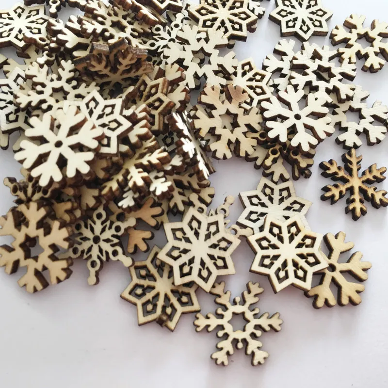 

Wooden Log Color Snowflake Flakes Christmas Decorations Wooden Crafts Home Decoration Creative
