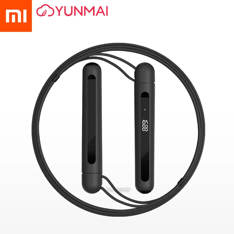 Black Xiaomi Yunmai Smart Sport Скакалка 3 м управление проводным канатом Скакалка 360 градусов датчик Смарт-приложение для спорта соцсвязи - Цвет: Black