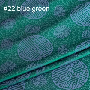 22 blue green 100 см* 114 см Китайская традиционная жаккардовая парча шелковая хлопковая ткань Шармез - Цвет: 22 blue green