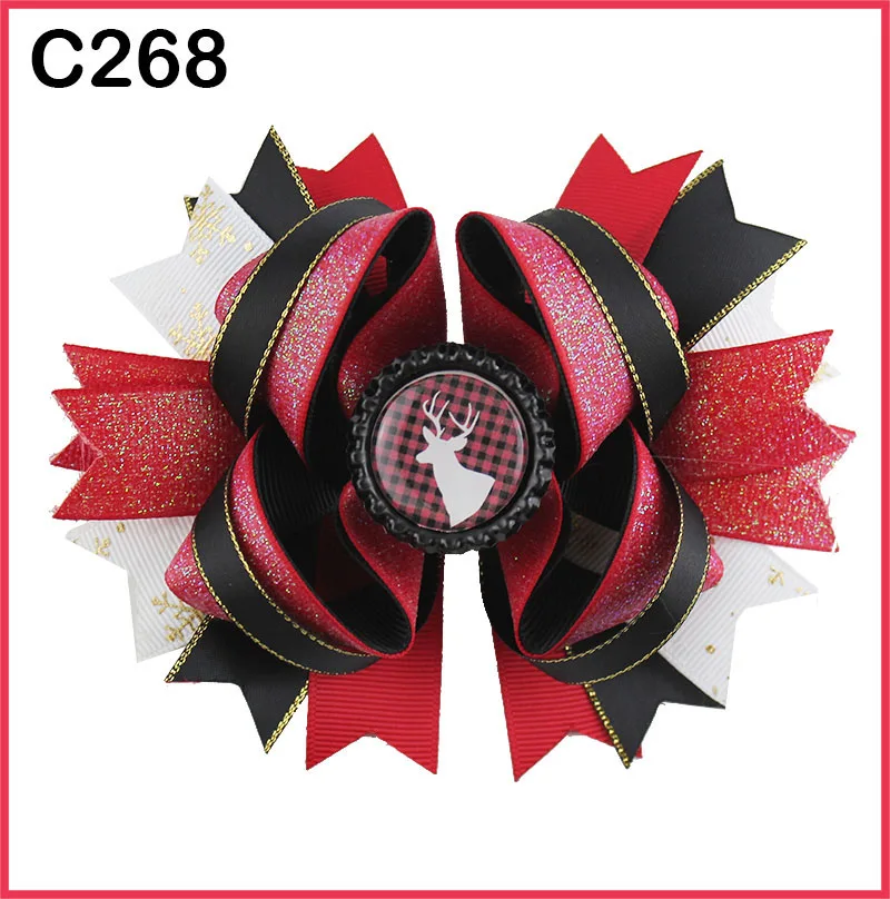 Бесплатная доставка-D 35 шт. рождественские банты для волос с перьями конфетный