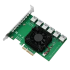 Pci express x4 графическая карта 20 Гб Удлинительный кабель от 1 до 6 pci-e Райзер-карта к адаптеру pci-e pcie 1x6 usb 3,0 порт Райзер