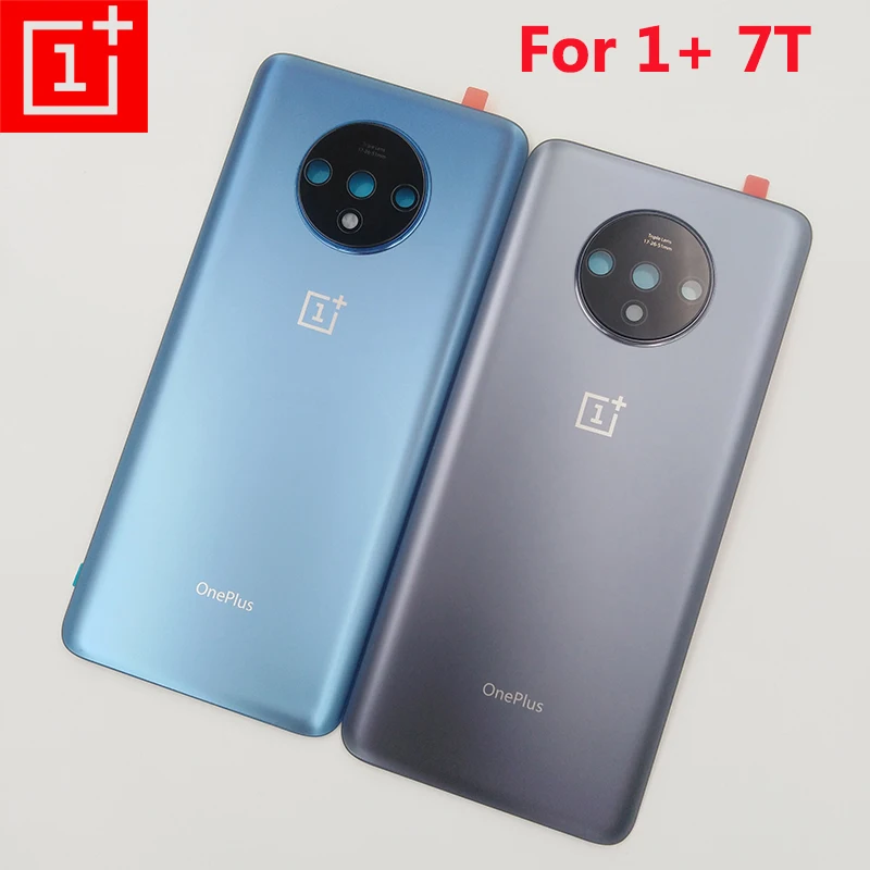 

Оригинальная задняя крышка батарейного отсека для One plus 7T, стеклянная задняя крышка корпуса, запасные части для Oneplus 1 + 7T и объектива камеры
