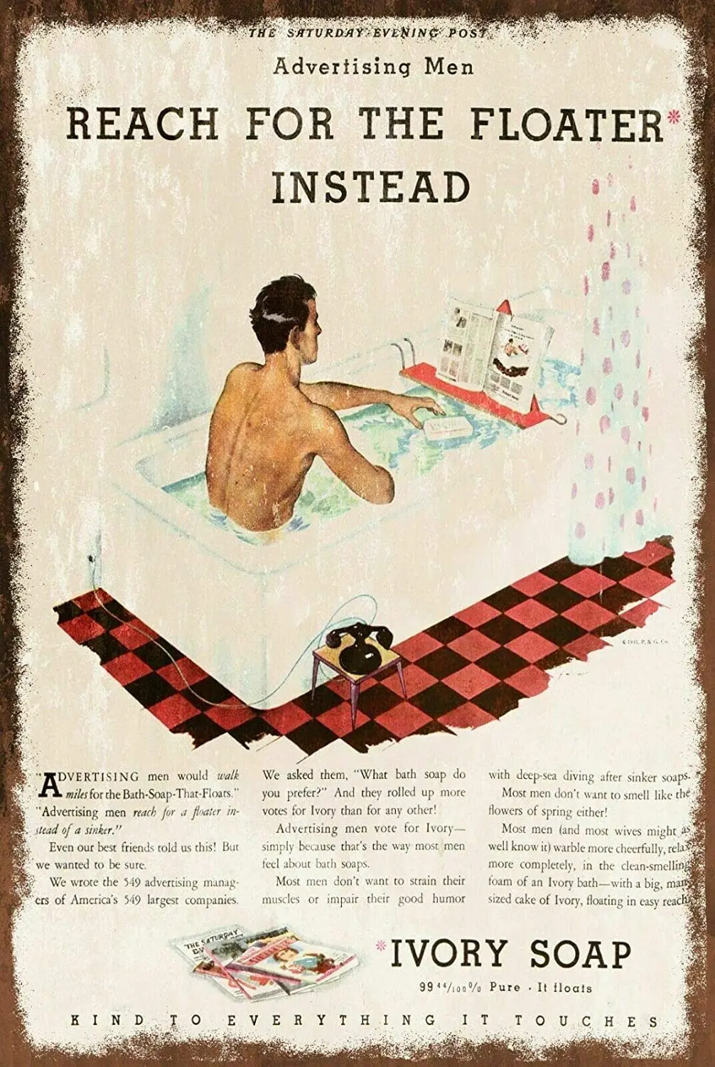 

Ivory Soap Bathroom Wall Decor Metal Tin Sign 12x8 Inch