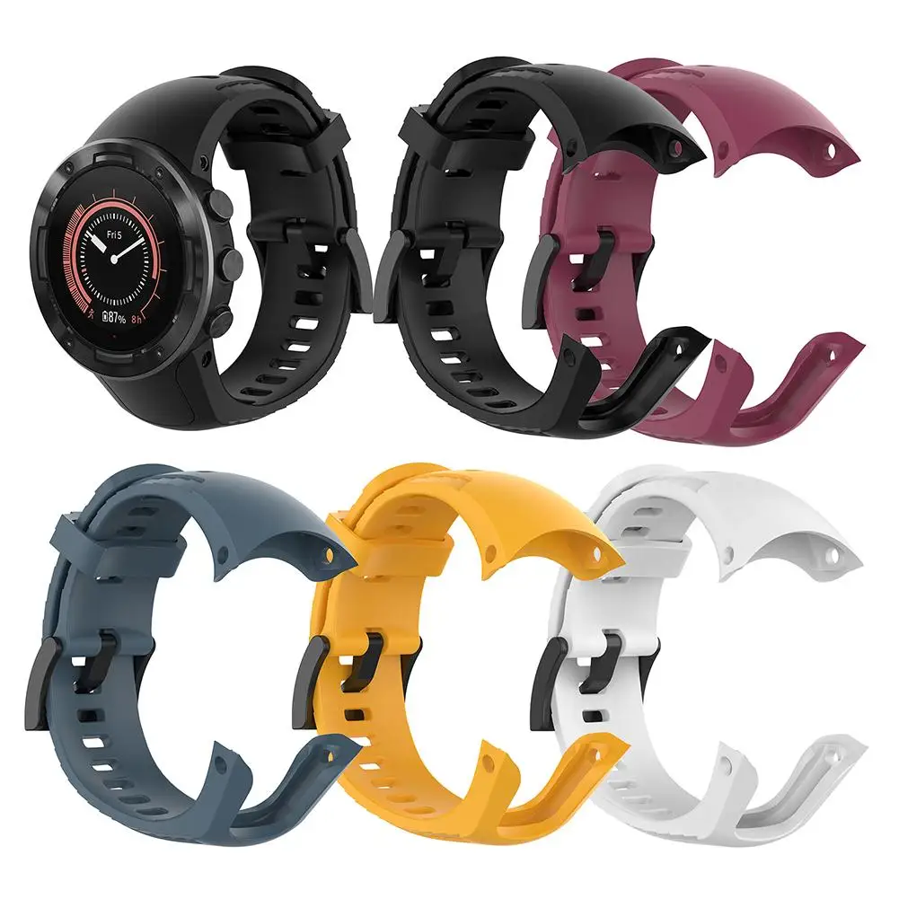 

Soft Sport Silicone Watch Band Wrist Strap Belt Simplicity Moderate Softness Wearing Comfort for Suunto 5 Watchband Bracelet