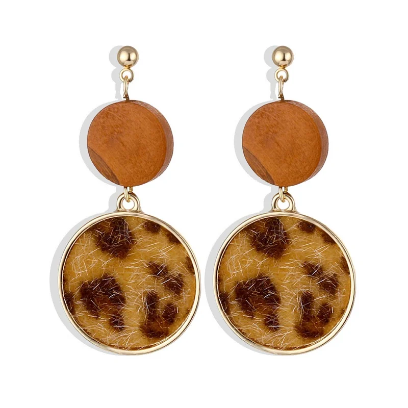 Женские Геометрические бархатные леопардовые серьги FAMSHIN винтажные зимние