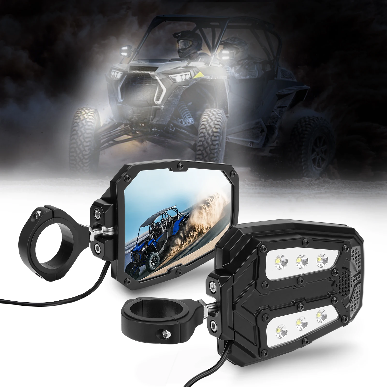 Боковые зеркала KEMIMOTO 1 5-2 дюйма UTV с светодиодсветильник кой для can am maverick x3 polaris rzr S