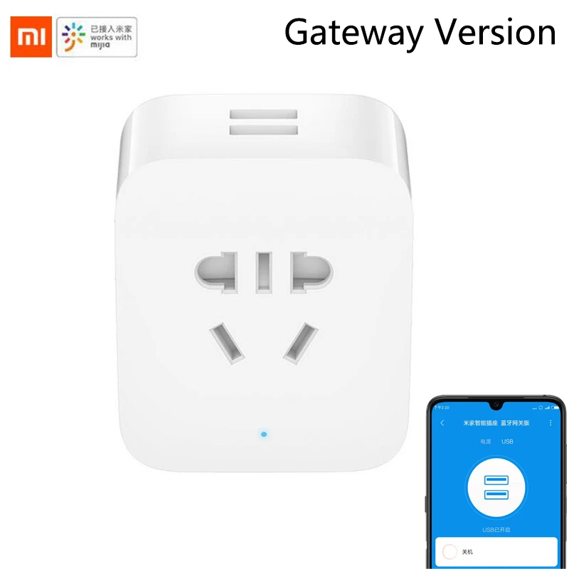 Умная розетка Xiaomi Mijia хаб с двумя USB-портами и поддержкой Bluetooth Wi-Fi | Электроника