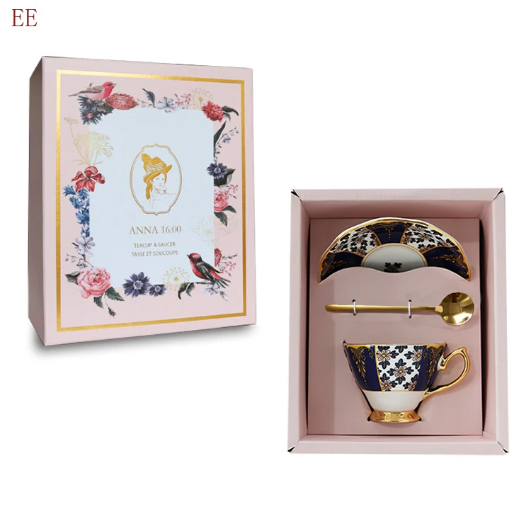 Фарфоровые черные чайные чашки набор королевских роскошных кофейных чашек