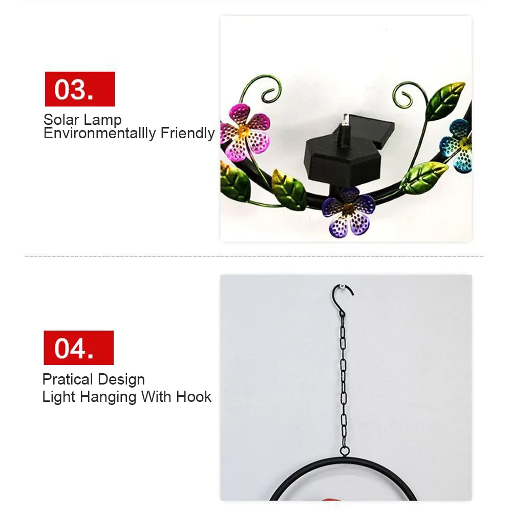 Светодиодный садовый светильник на солнечной батарее 2 типа водонепроницаемая