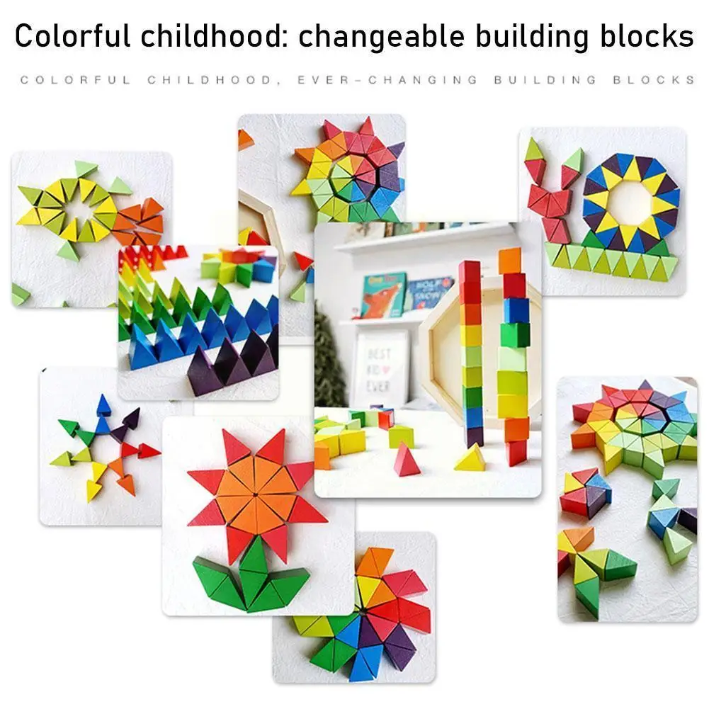 

Wood Rainbow Building Blocks Baby Stacking Game For Kids Montessori Kindergarten Learning Educational Toys Shape Color Cogn R6T8