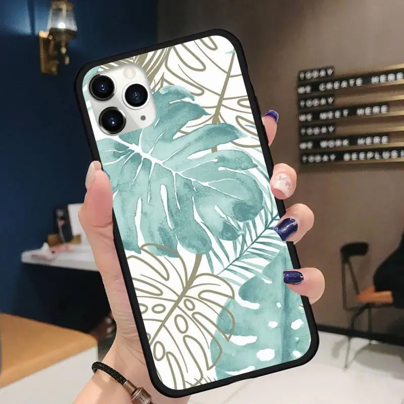 

Retro Leaves Phone Case for iPhone 11 12 pro XS MAX 8 7 6 6S Plus X 5S SE 2020 XR mini Funda