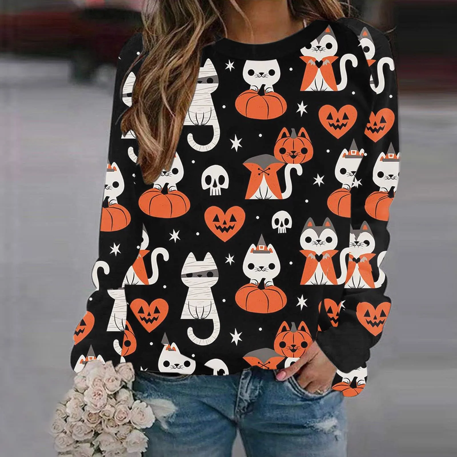 

Толстовка с капюшоном, Женский пуловер с длинным рукавом, свободные топы с вышивкой, женские блузки, толстовка