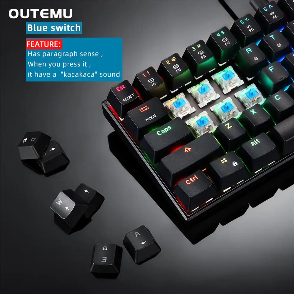 Механическая игровая клавиатура MOTOSPEED CK61 RGB с голубыми переключателями
