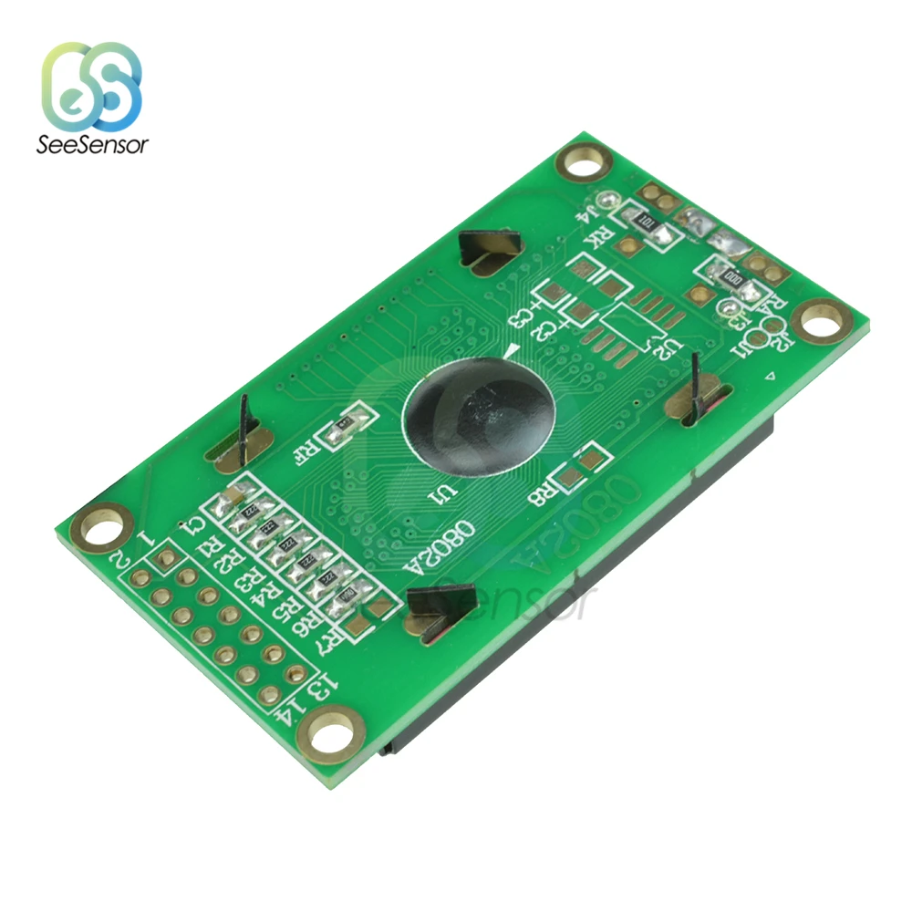 0802 LCD Module 8 x 2 Character Display Screen 3.3V / 5V LED Backlight for arduino Blue/Green | Инструменты
