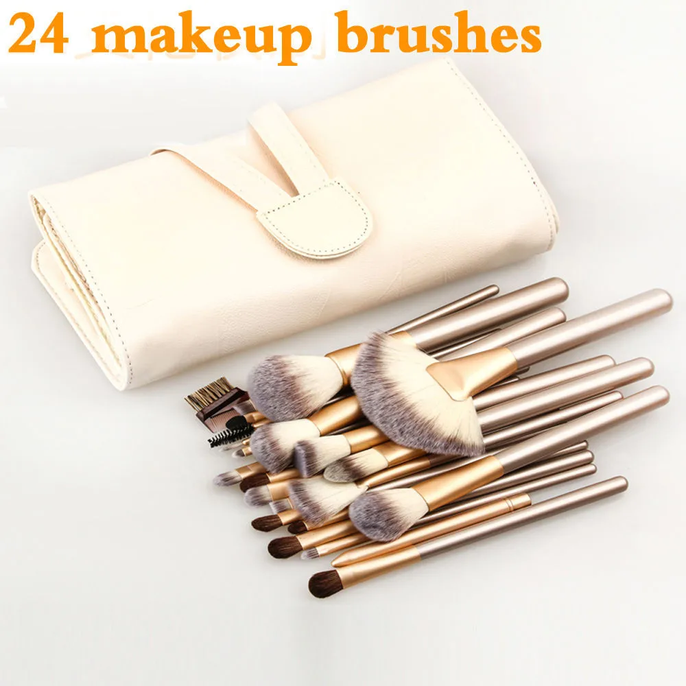 12/18/24/32 шт. кисти для макияжа Профессиональная мягкая Косметика Make Up набор кистей Кабуки Базовая Помада Кисть Красота, макияж, губная помада - Handle Color: 24Pcs