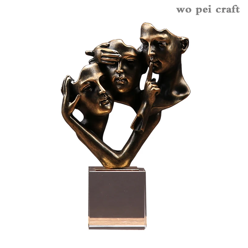 

Don't See Listen or Say Statuette Ornaments Office Study Desk Decoration Resin Figurines Zen Crafts American Modern Home Decor