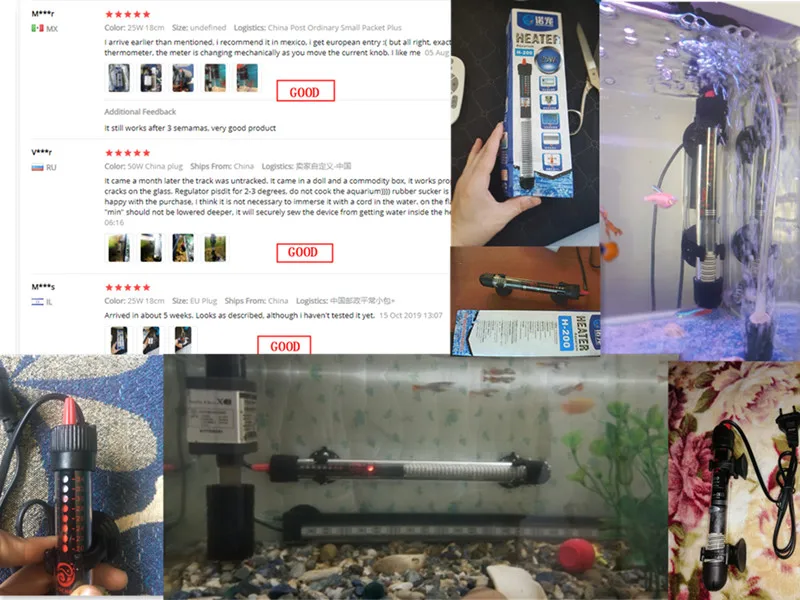 Аквариумный аквариум автоматический нагревательный стержень с постоянной