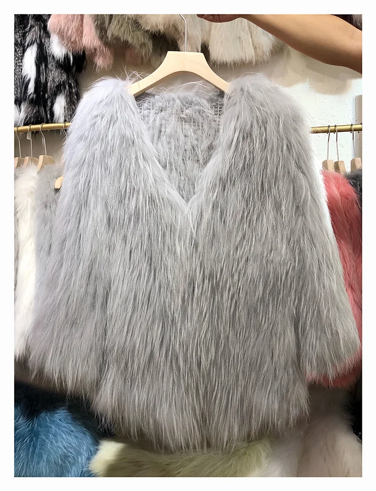 

Fashion Fox Real Fur Coat Thick Warm Pink Fox Womens Coats 2020 Winter Whole Skin Natural Fur Jackets Genuine Luxury Overcoats