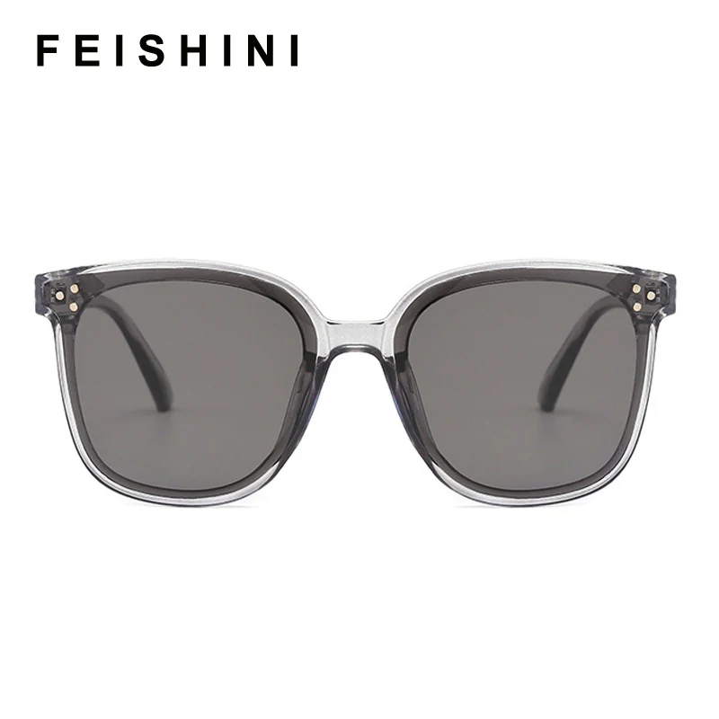 Женские и мужские солнцезащитные очки FEISHINI квадратные в стиле ретро с