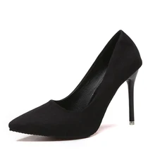 Zapatos de tacón alto de oficina para mujer, calzado informal, cómodo, color negro, para primavera y verano (2)