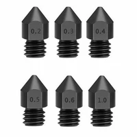 5pcs hardened steel 1 75mm mk8 nozzle for 3d printer parts printing head nozzle 0 20 30 40 50 60 81 0mm replacement