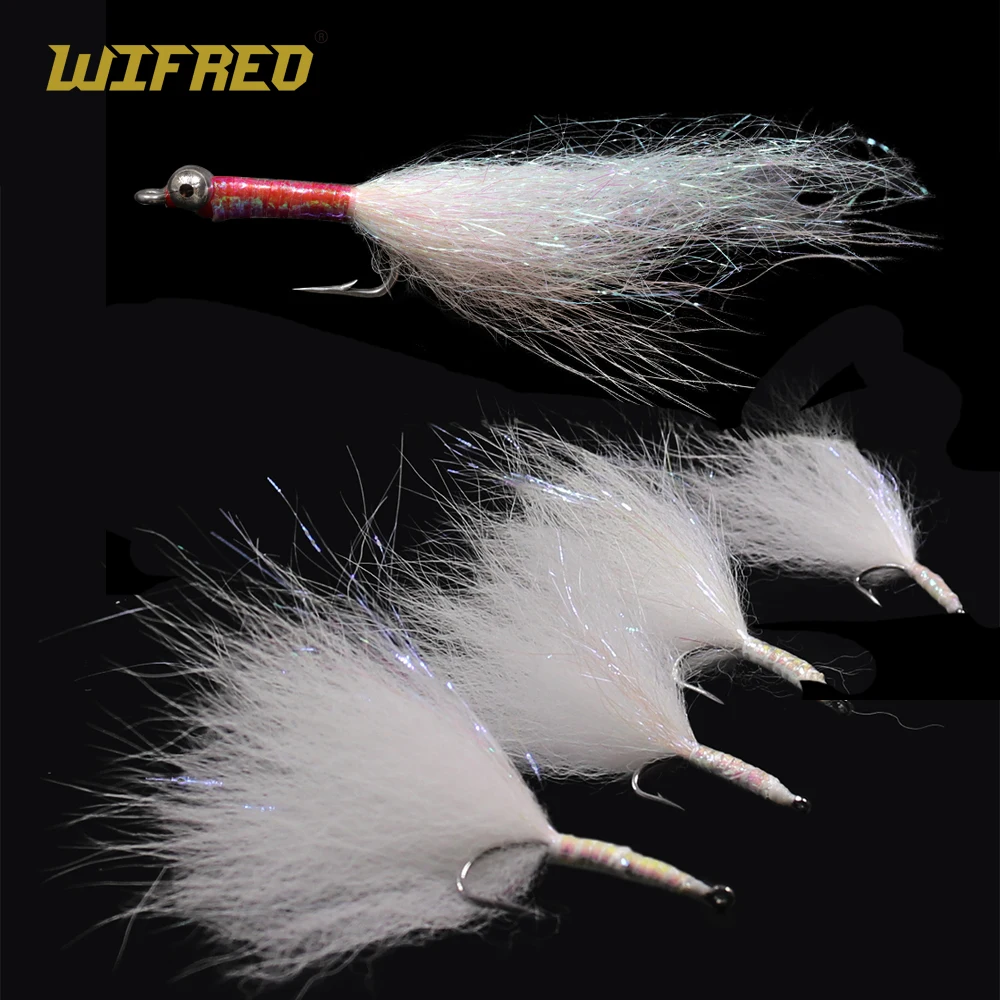

Wifreo 10PCS Salmon Trout Sea Bass Steelhead Minnow Fly Fishing Flies Lure Ice Dubbing Streamer Fly Bucktail Flies Artificial Ba