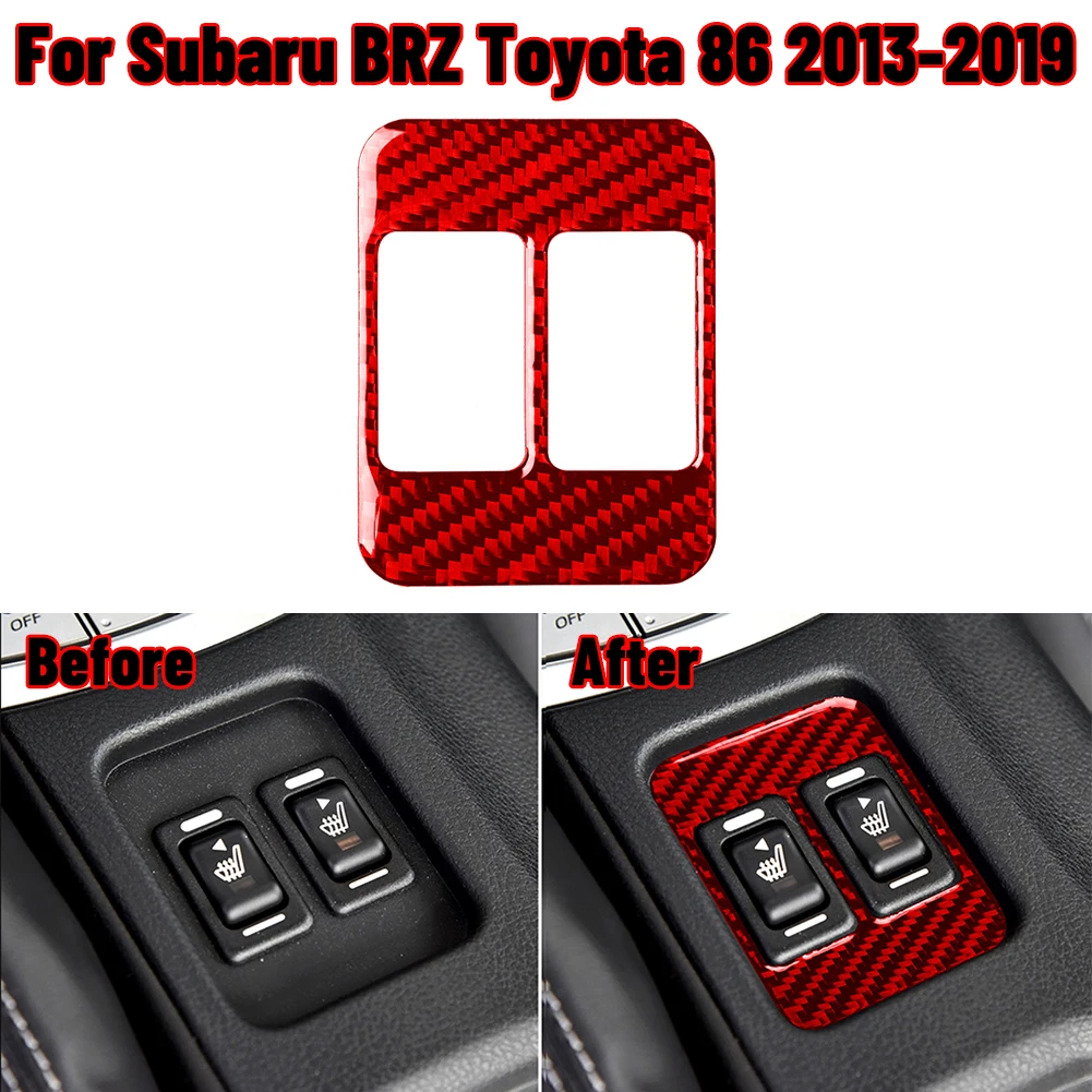 

Carbon Fiber Seat Heating Button Car Stickers Car AccessoriesTrim Cover Fit for Subaru BRZ Toyota 86 2013-2019