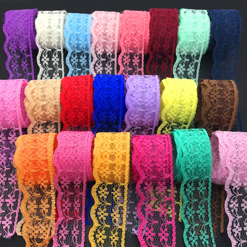 

3/4" 20mm Wide (10yards/lot) Handicrafts Embroidered Net Lace Trim Ribbon DIY Wedding/Birthday/Christmas Decorations