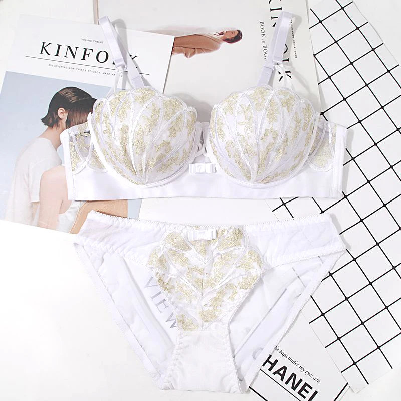 Новинка 2020 кружевное платье с вышивкой размера плюс бюстгальтер пуш ап нижнее