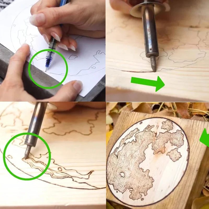 7/26 шт. Электрический паяльник тыква деревянная доска инструмент для рисования