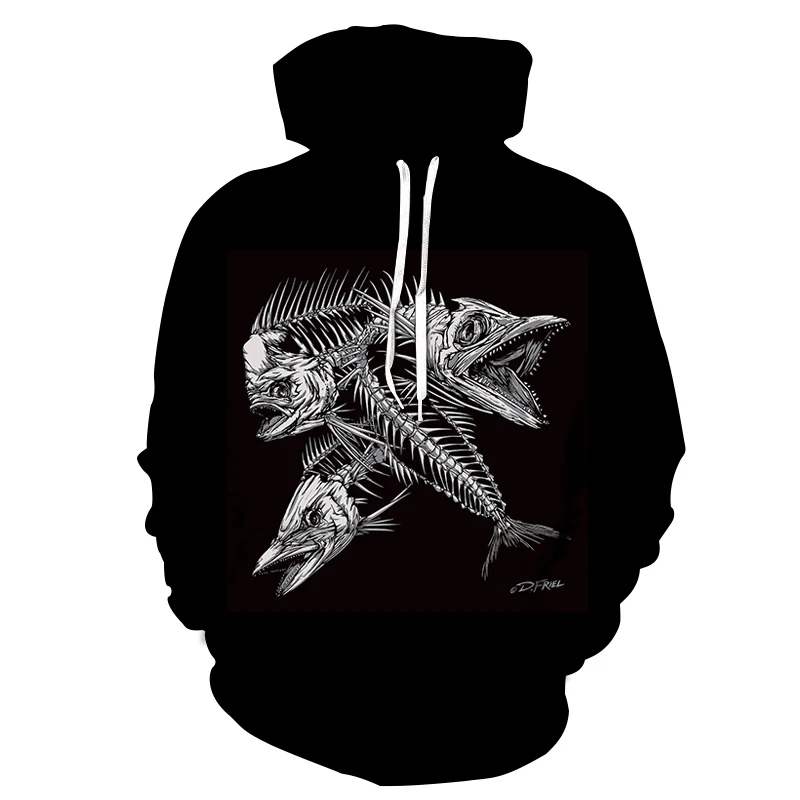 

2021 New 3D Fish Hoodie Men's Funny Sweatshirt Tropical Tuna Print Sweatshirt Bighead Hoodie Anime Hip-Hop Men's Clothing