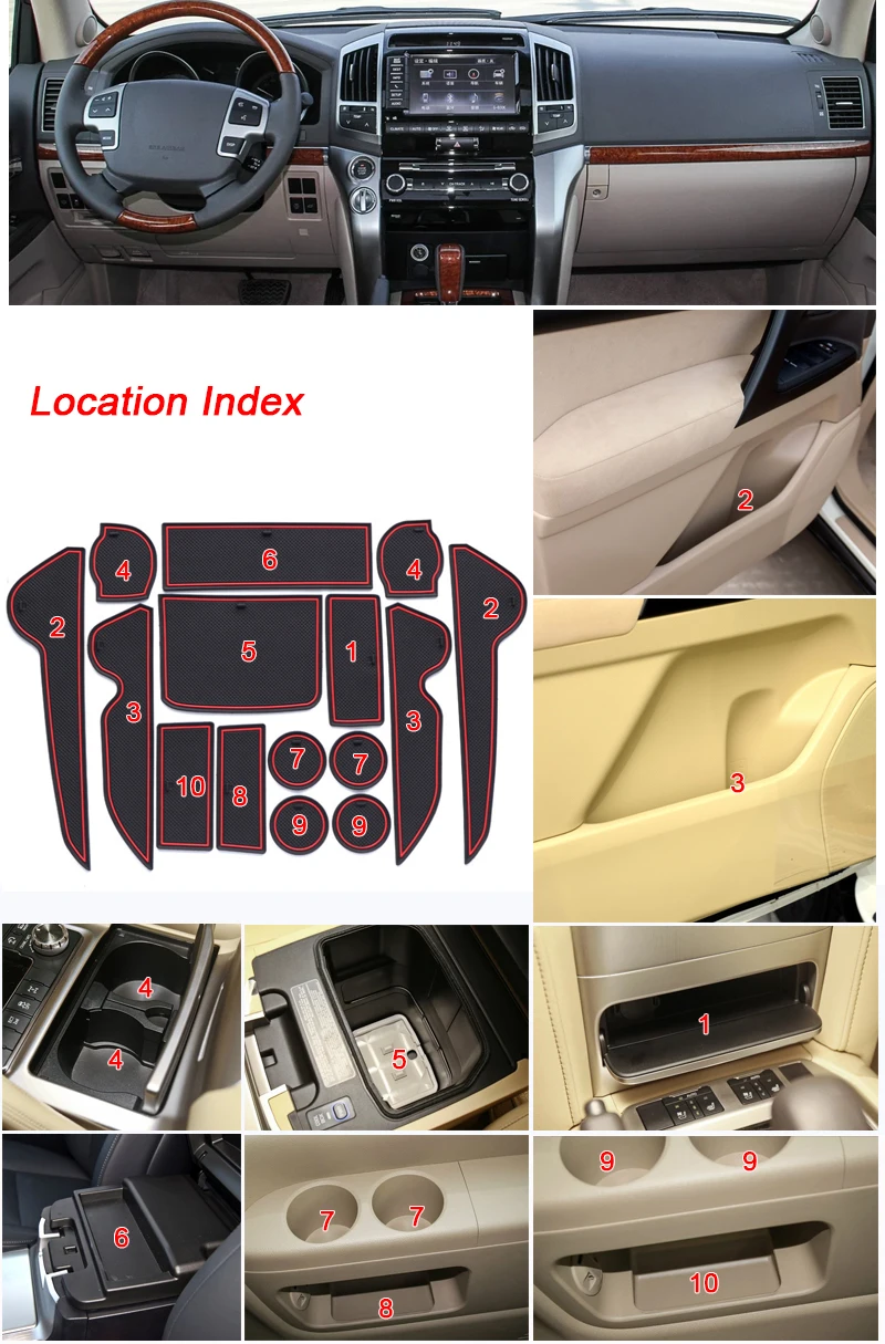 15 шт. Стайлинг автомобиля для Toyota Land Cruiser LC200 2008-2019 латексная прокладка слотов