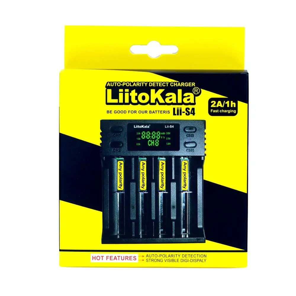 2021 Liitokala Lii-S4 LCD 3.7V 18650 18350 18500 16340 21700 20700B 20700 14500 26650 1.2 V AA AAA NiMH Lithium Battery Charger |