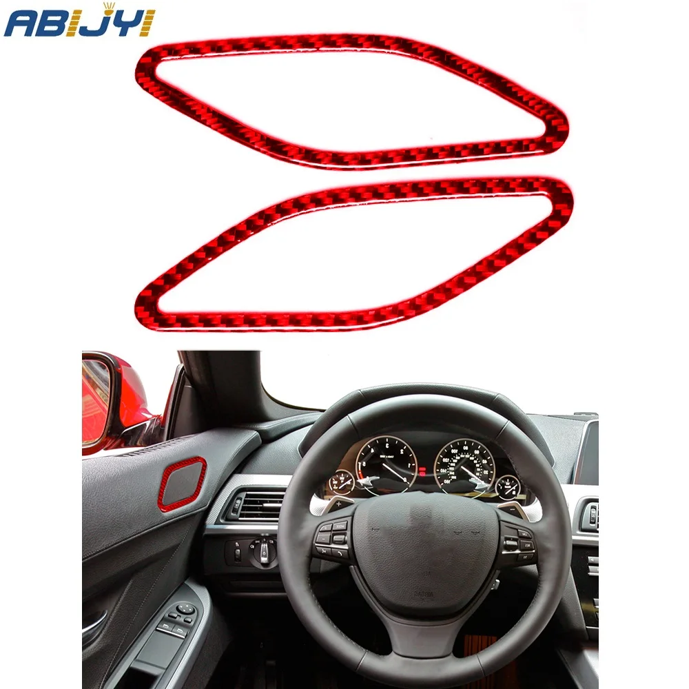 

Car Accessories Carbon Fiber Sticker Interior for BMW 6 Series(F12 F13) COUPE Covertible 2011-18 Front Car Door Speaker Frame
