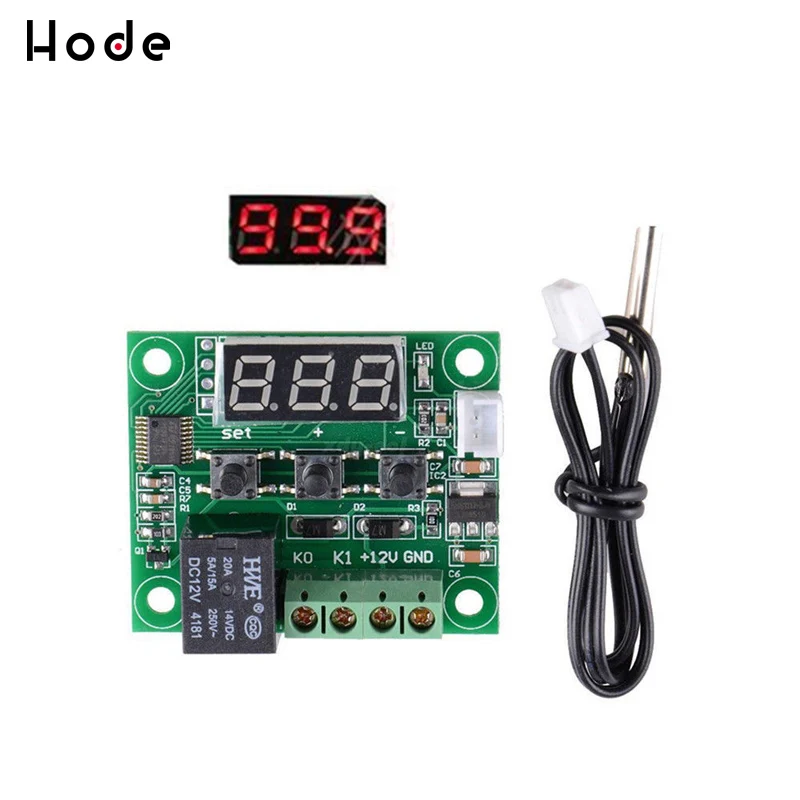 W1209 DC 12V красные синие зеленые белые светодиодный цифровой термостат Контроль