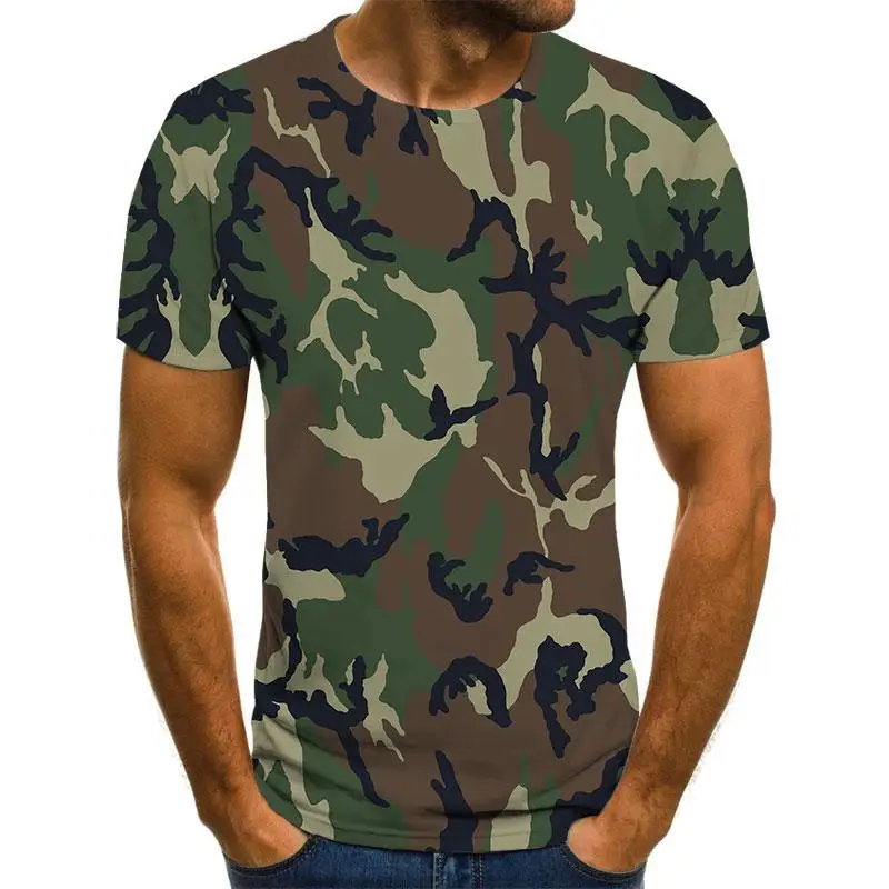 

3D Camouflage T-shirt Army Green Blue Camouflage Tshirt Men Women Casual Summer Tee Hunting Short Sleeve Tops 6XL