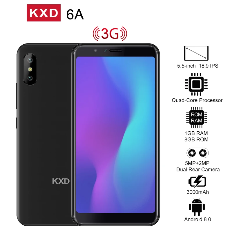 Ken xin da KXD 6A смартфон с 5 дюймовым дисплеем четырёхъядерным процессором Android 8 1 ОЗУ