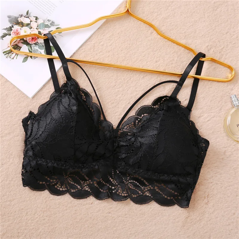 Style 2 Black Сексуальный кружевной бюстгальтер без косточек с цветочным принтом, женский бюстгальтер без косточек, модный кружевной бюстгальтер, 6 цветов, комфортное нижнее белье, интимное нижнее белье, Новинка - Цвет: Style 2 Black