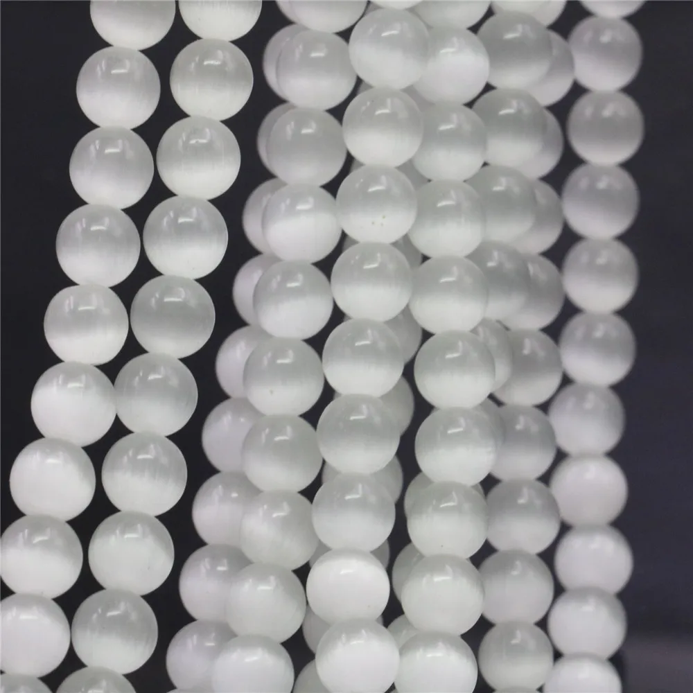 Новые модные амулеты мексиканские белые круглые опаловые кошачьи глаза 4 6 8 10 12 мм