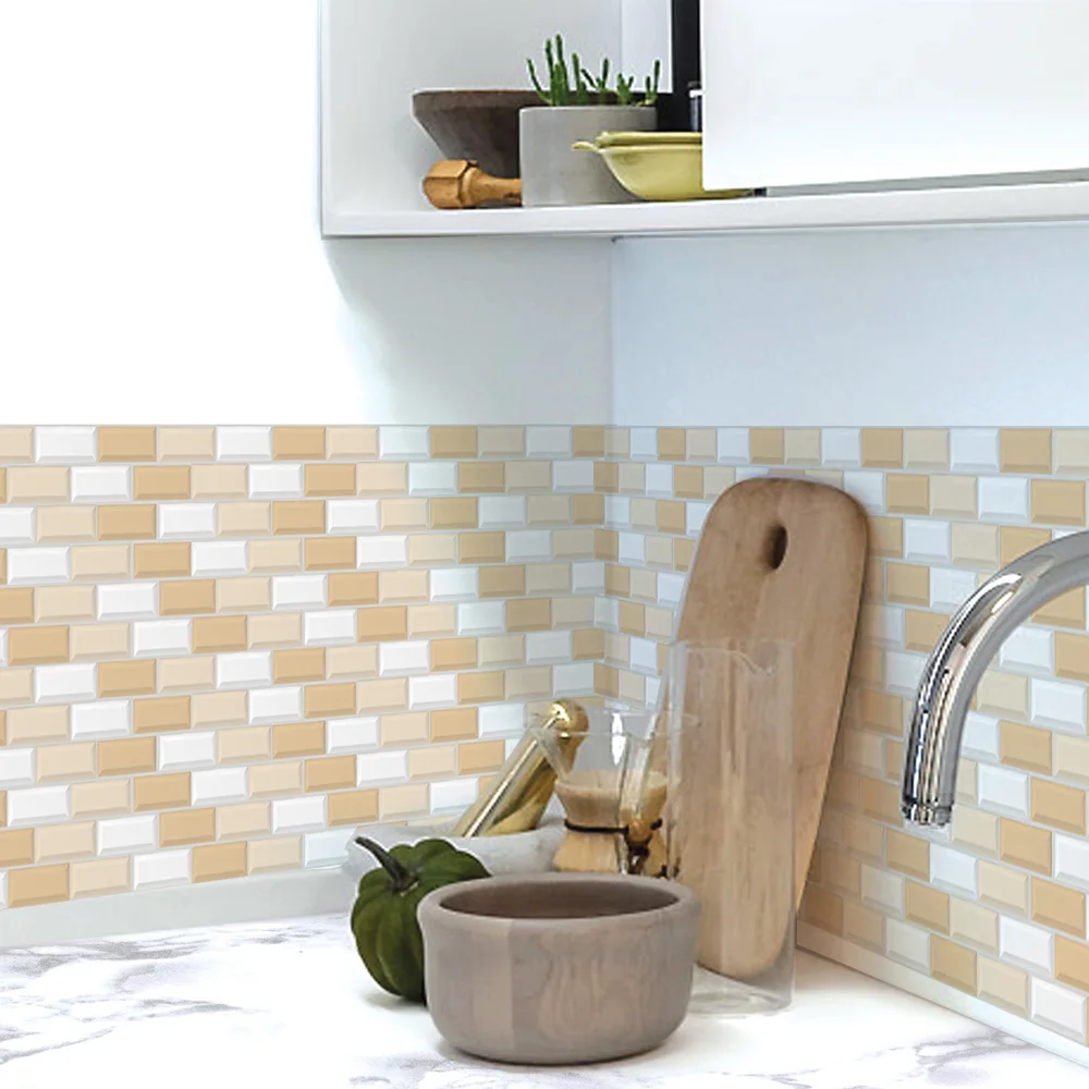 10 шт./упак. желтые 3D наклейки на кирпичные стены самоклеящиеся водонепроницаемые