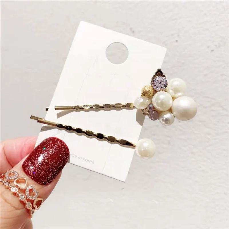 Женские заколки для волос с искусственным жемчугом корейские золотистые шпильки